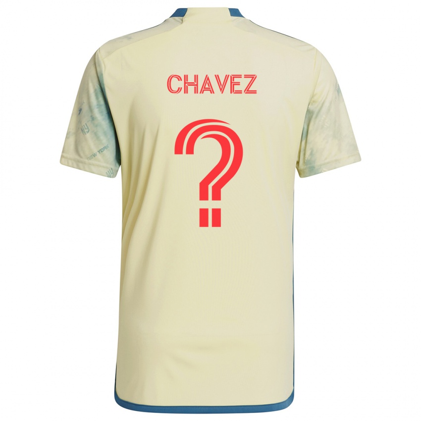 Gyermek Sebasthian Chavez #0 Sárga Piros Kék Hazai Jersey 2024/25 Mez Póló Ing