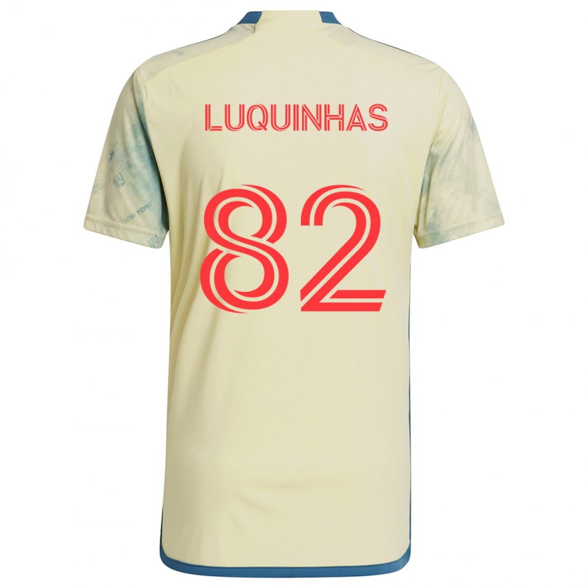 Gyermek Luquinhas #82 Sárga Piros Kék Hazai Jersey 2024/25 Mez Póló Ing