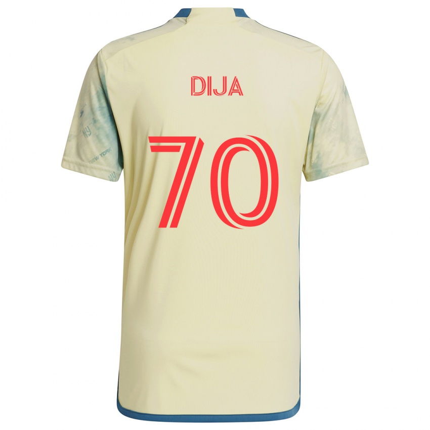 Gyermek Dija #70 Sárga Piros Kék Hazai Jersey 2024/25 Mez Póló Ing