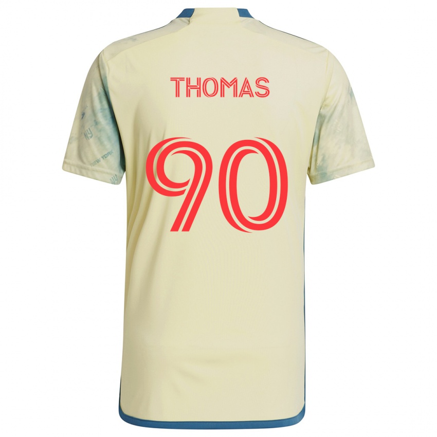 Gyermek Oladayo Thomas #90 Sárga Piros Kék Hazai Jersey 2024/25 Mez Póló Ing