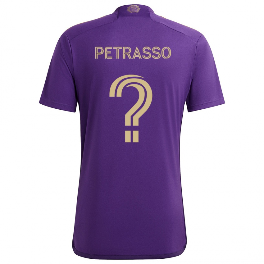 Gyermek Luca Petrasso #0 Lila Sárga Hazai Jersey 2024/25 Mez Póló Ing