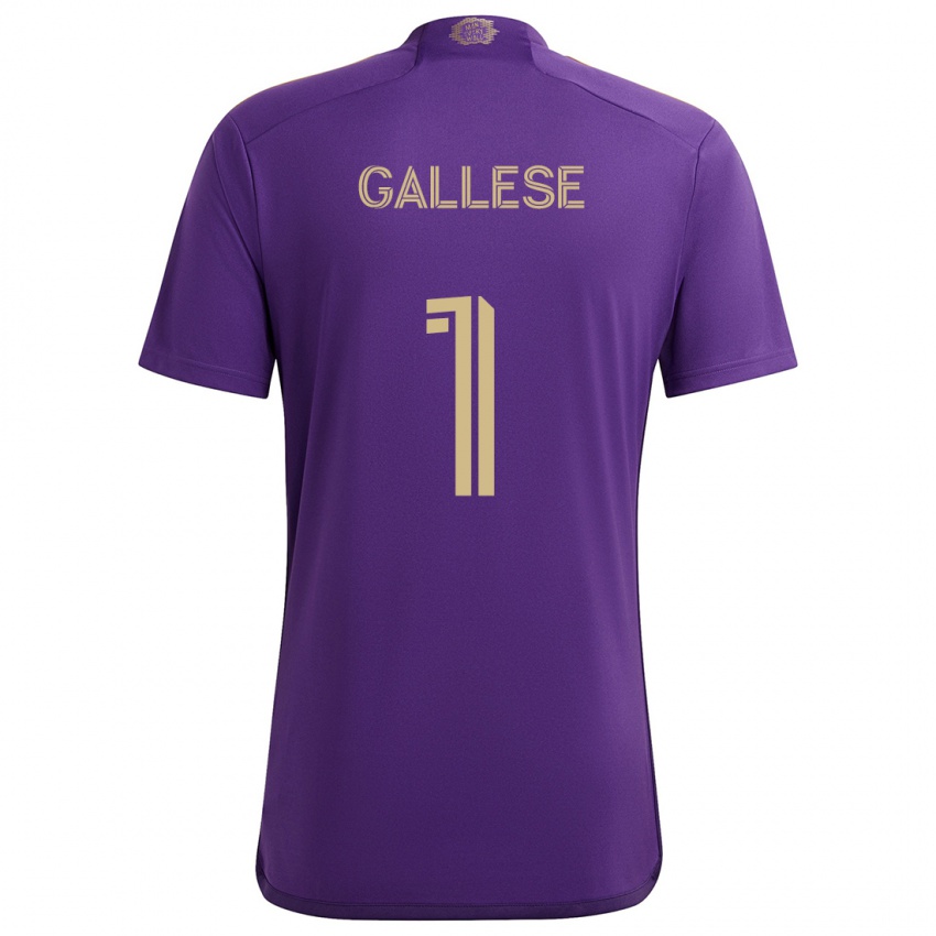 Gyermek Pedro Gallese #1 Lila Sárga Hazai Jersey 2024/25 Mez Póló Ing