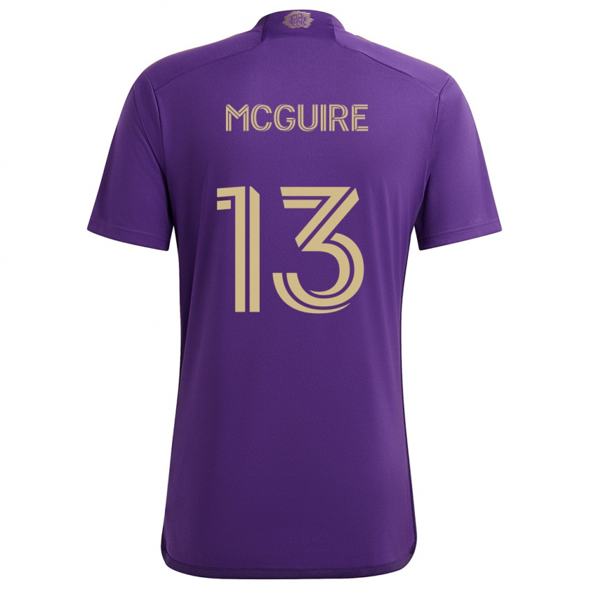 Gyermek Duncan Mcguire #13 Lila Sárga Hazai Jersey 2024/25 Mez Póló Ing