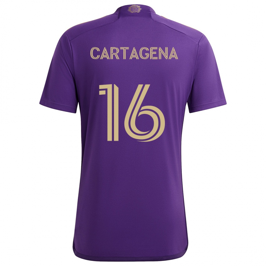 Gyermek Wilder Cartagena #16 Lila Sárga Hazai Jersey 2024/25 Mez Póló Ing