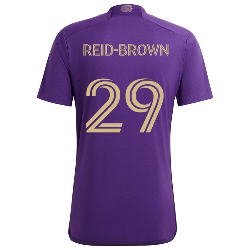 Gyermek Tahir Reid-Brown #29 Lila Sárga Hazai Jersey 2024/25 Mez Póló Ing