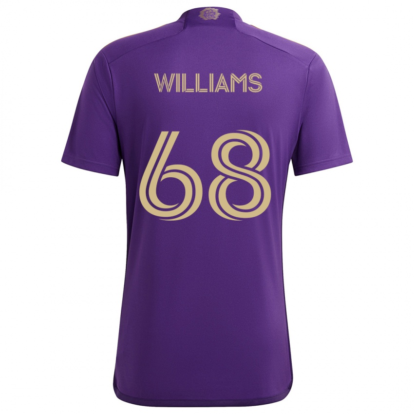 Gyermek Thomas Williams #68 Lila Sárga Hazai Jersey 2024/25 Mez Póló Ing