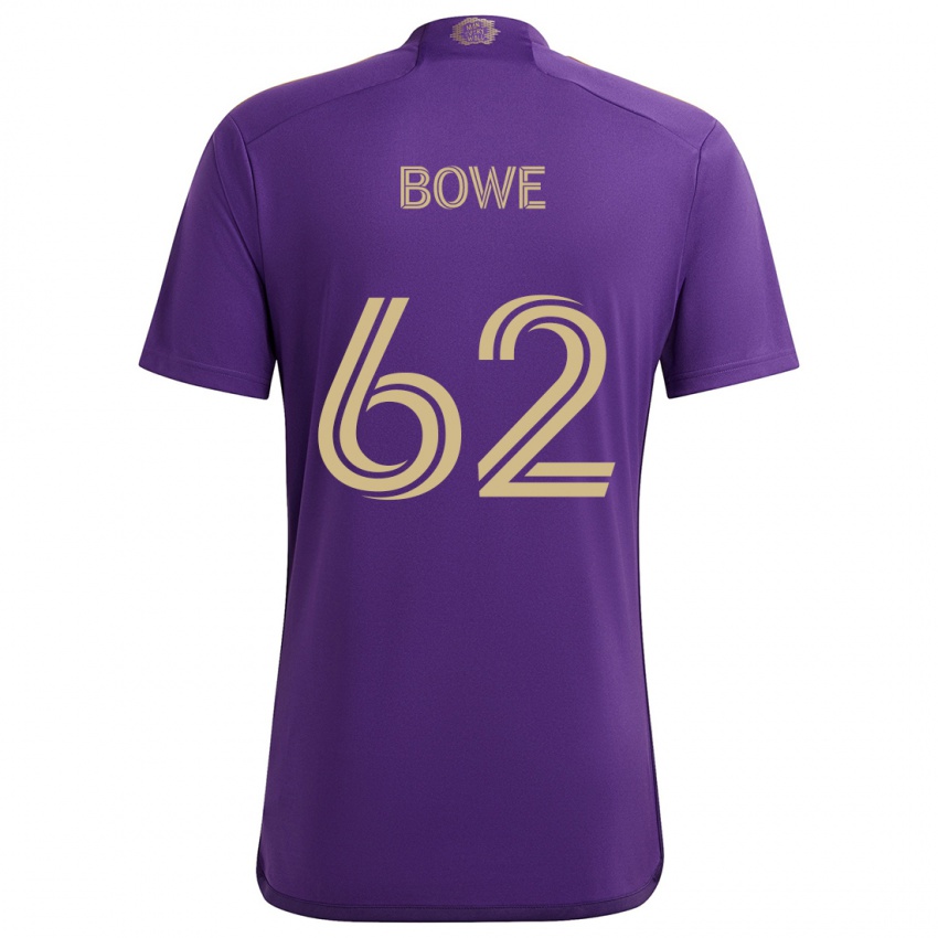 Gyermek Thomas Bowe #62 Lila Sárga Hazai Jersey 2024/25 Mez Póló Ing