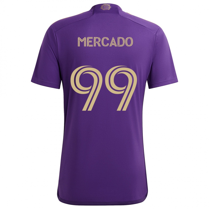 Gyermek Carlos Mercado #99 Lila Sárga Hazai Jersey 2024/25 Mez Póló Ing