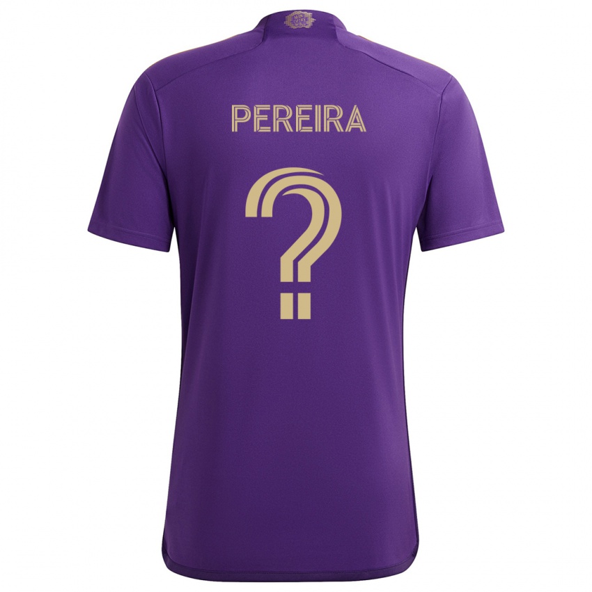 Gyermek Dominic Pereira #0 Lila Sárga Hazai Jersey 2024/25 Mez Póló Ing