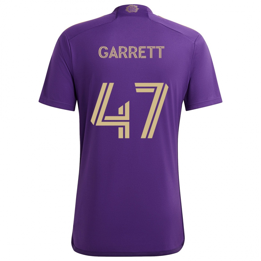 Gyermek Ian Garrett #47 Lila Sárga Hazai Jersey 2024/25 Mez Póló Ing