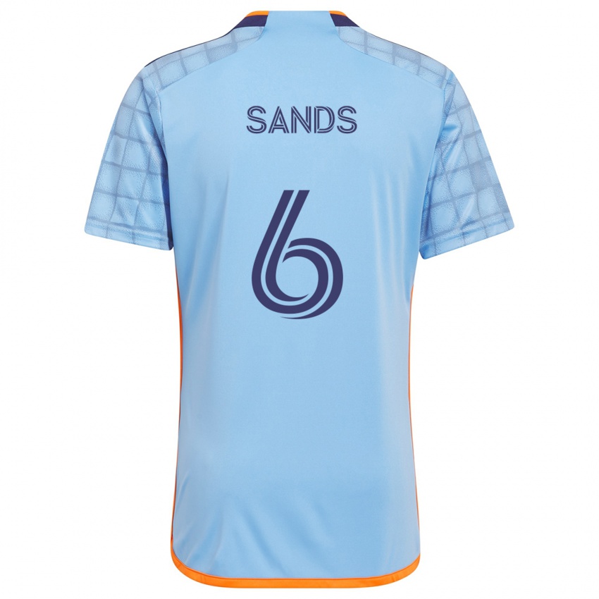 Gyermek James Sands #6 Kék Narancs Hazai Jersey 2024/25 Mez Póló Ing