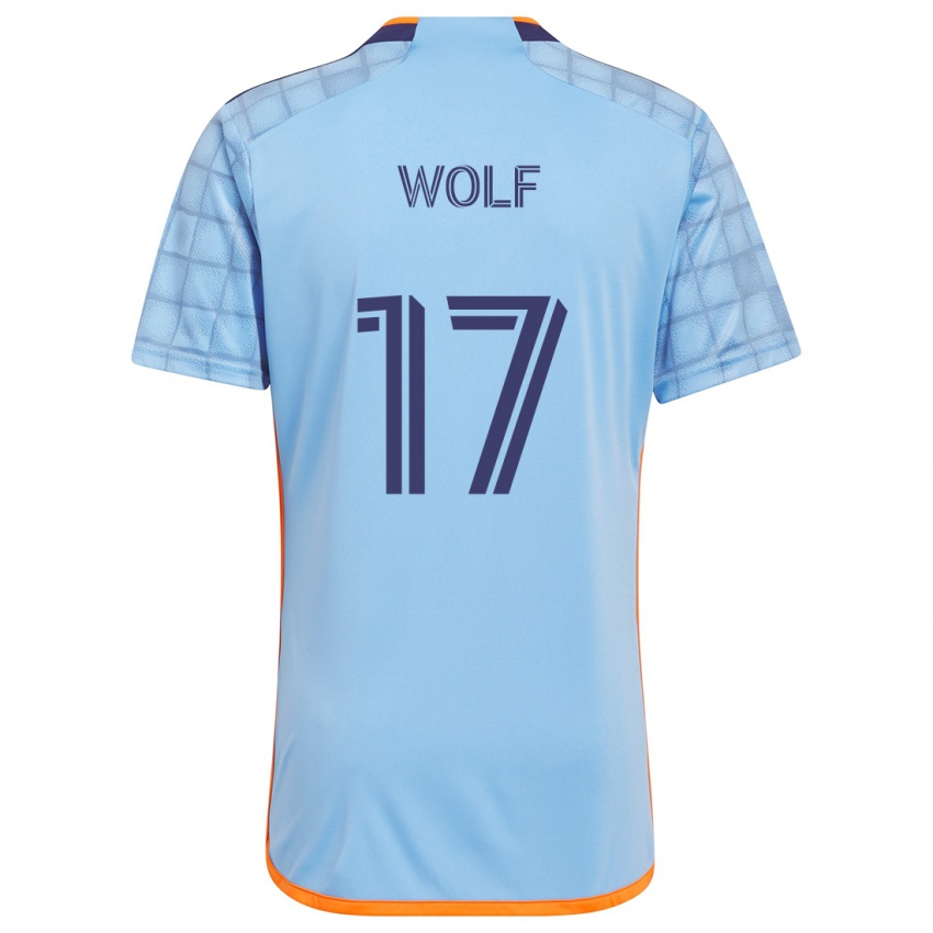 Gyermek Hannes Wolf #17 Kék Narancs Hazai Jersey 2024/25 Mez Póló Ing