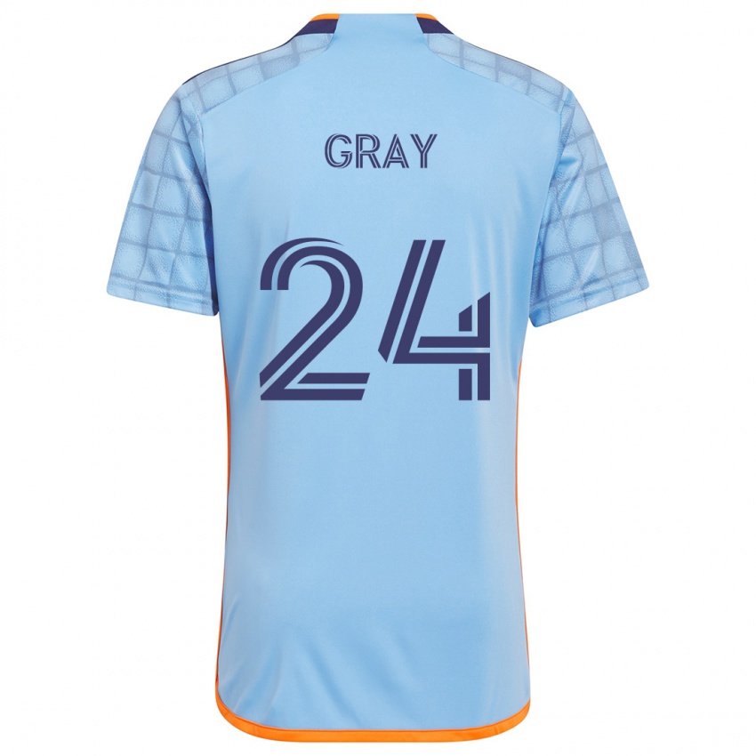 Gyermek Tayvon Gray #24 Kék Narancs Hazai Jersey 2024/25 Mez Póló Ing