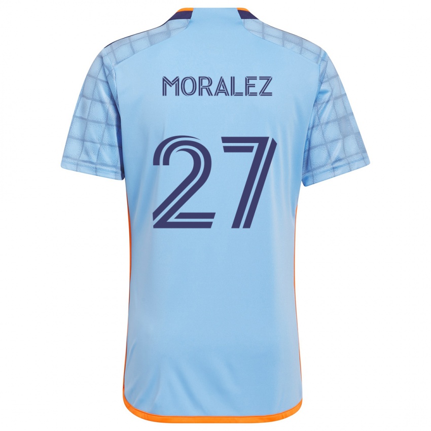 Gyermek Maxi Moralez #27 Kék Narancs Hazai Jersey 2024/25 Mez Póló Ing