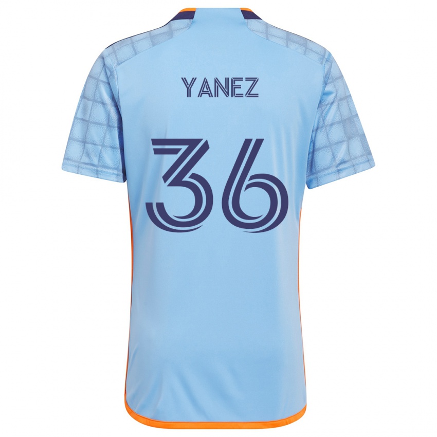 Gyermek Zidane Yañez #36 Kék Narancs Hazai Jersey 2024/25 Mez Póló Ing