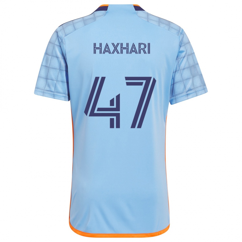 Gyermek Klevis Haxhari #47 Kék Narancs Hazai Jersey 2024/25 Mez Póló Ing