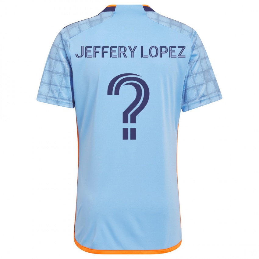 Gyermek Jeffery López #0 Kék Narancs Hazai Jersey 2024/25 Mez Póló Ing