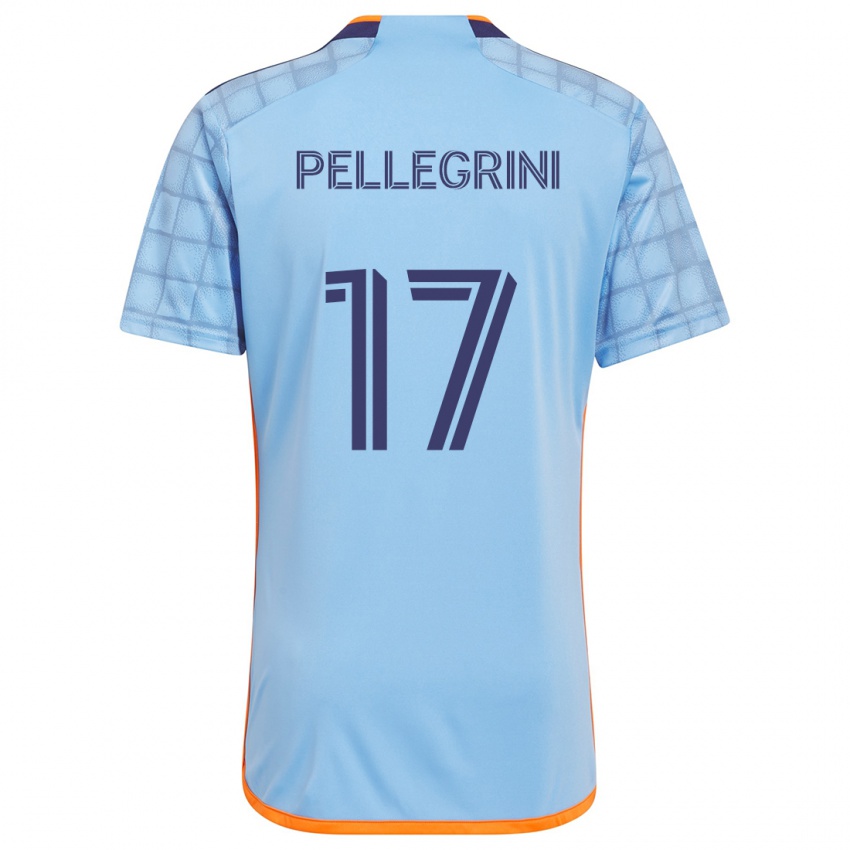 Gyermek Matías Pellegrini #17 Kék Narancs Hazai Jersey 2024/25 Mez Póló Ing