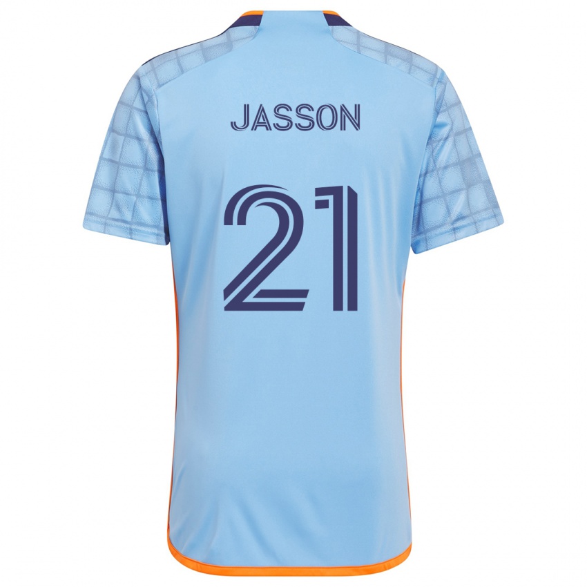 Gyermek Andres Jasson #21 Kék Narancs Hazai Jersey 2024/25 Mez Póló Ing