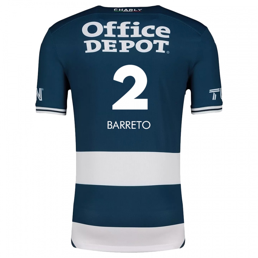 Gyermek Sergio Barreto #2 Kék Fehér Hazai Jersey 2024/25 Mez Póló Ing