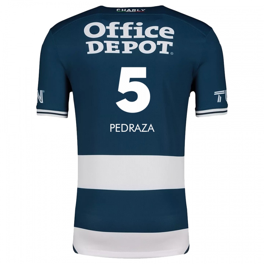 Gyermek Pedro Pedraza #5 Kék Fehér Hazai Jersey 2024/25 Mez Póló Ing