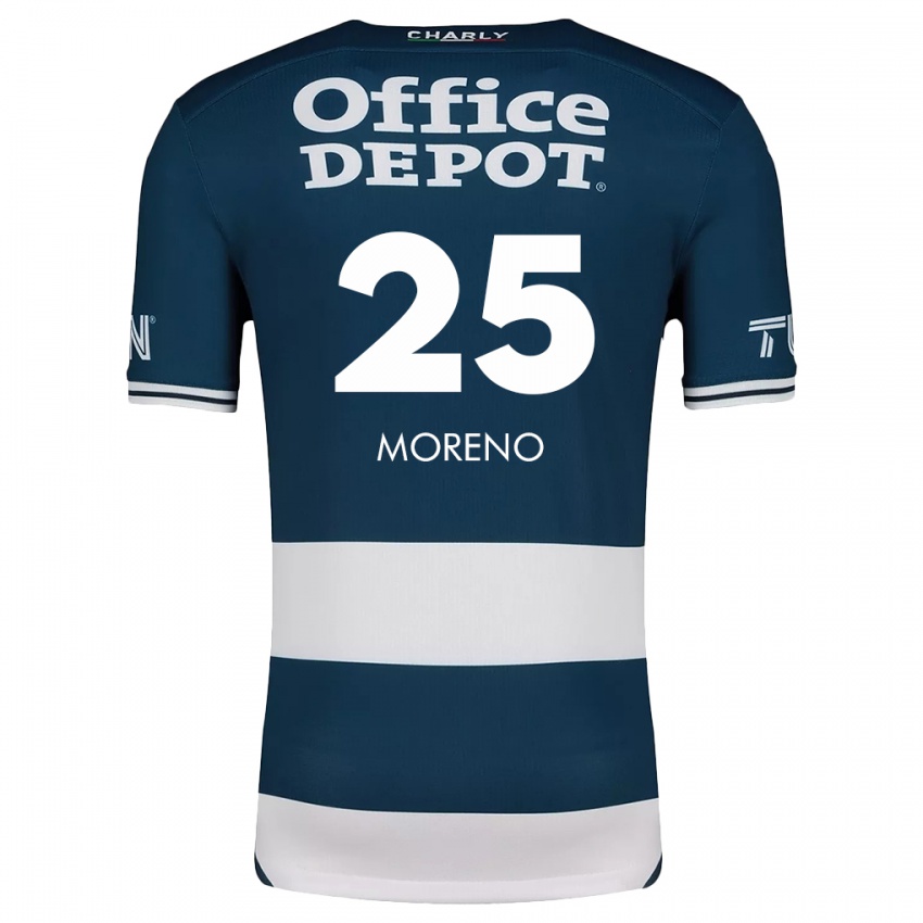 Gyermek Carlos Moreno #25 Kék Fehér Hazai Jersey 2024/25 Mez Póló Ing