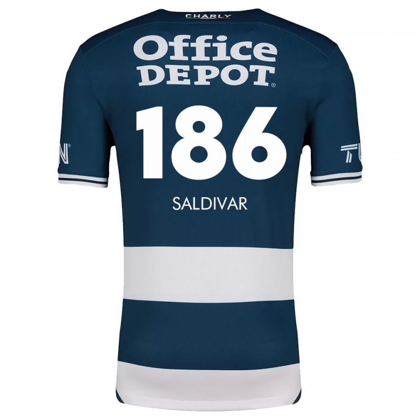 Gyermek José Saldívar #186 Kék Fehér Hazai Jersey 2024/25 Mez Póló Ing