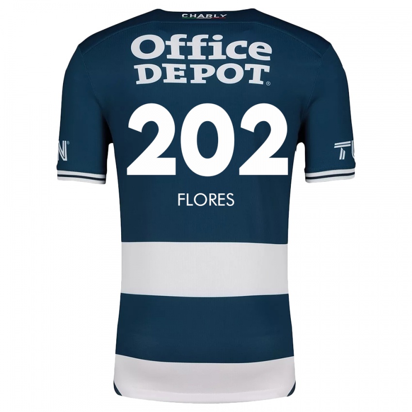 Gyermek Luis Flores #202 Kék Fehér Hazai Jersey 2024/25 Mez Póló Ing