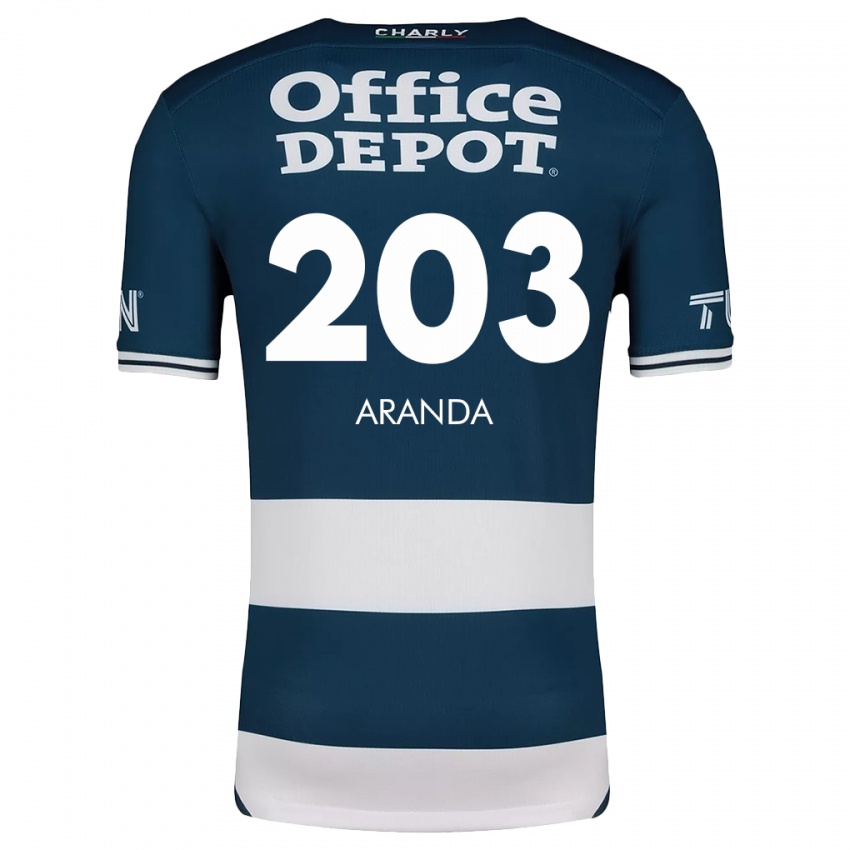 Gyermek Juan Aranda #203 Kék Fehér Hazai Jersey 2024/25 Mez Póló Ing