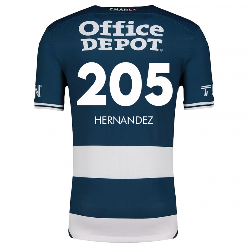 Gyermek Sergio Hernández #205 Kék Fehér Hazai Jersey 2024/25 Mez Póló Ing