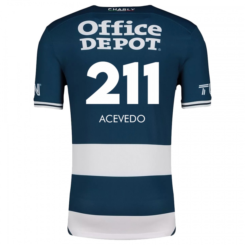 Gyermek Gerardo Acevedo #211 Kék Fehér Hazai Jersey 2024/25 Mez Póló Ing