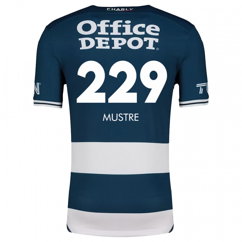 Gyermek Eduardo Mustre #229 Kék Fehér Hazai Jersey 2024/25 Mez Póló Ing