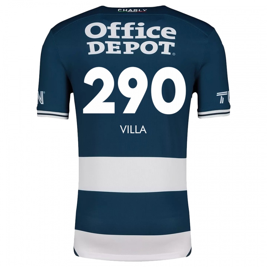 Gyermek Adrián Villa #290 Kék Fehér Hazai Jersey 2024/25 Mez Póló Ing