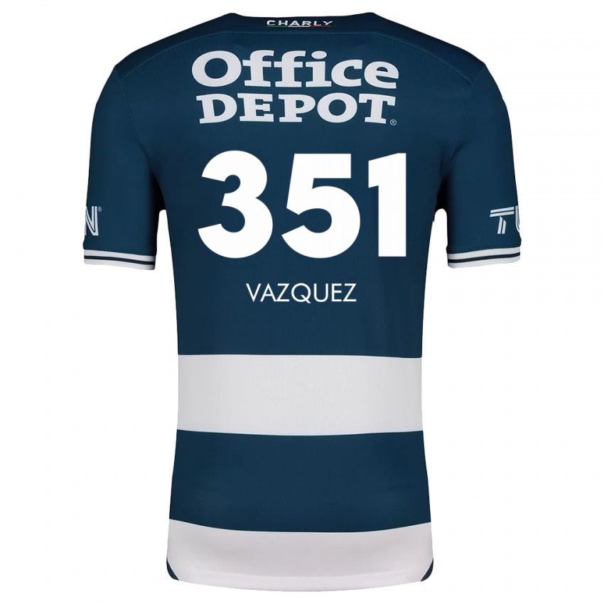 Gyermek Maximo Vázquez #351 Kék Fehér Hazai Jersey 2024/25 Mez Póló Ing