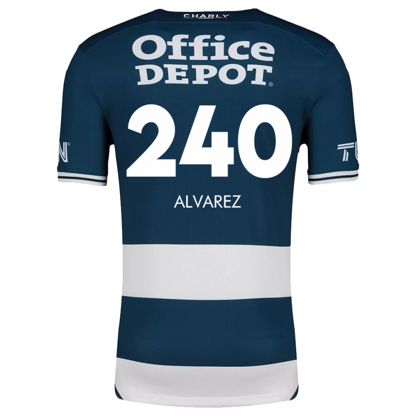 Gyermek Gael Álvarez #240 Kék Fehér Hazai Jersey 2024/25 Mez Póló Ing