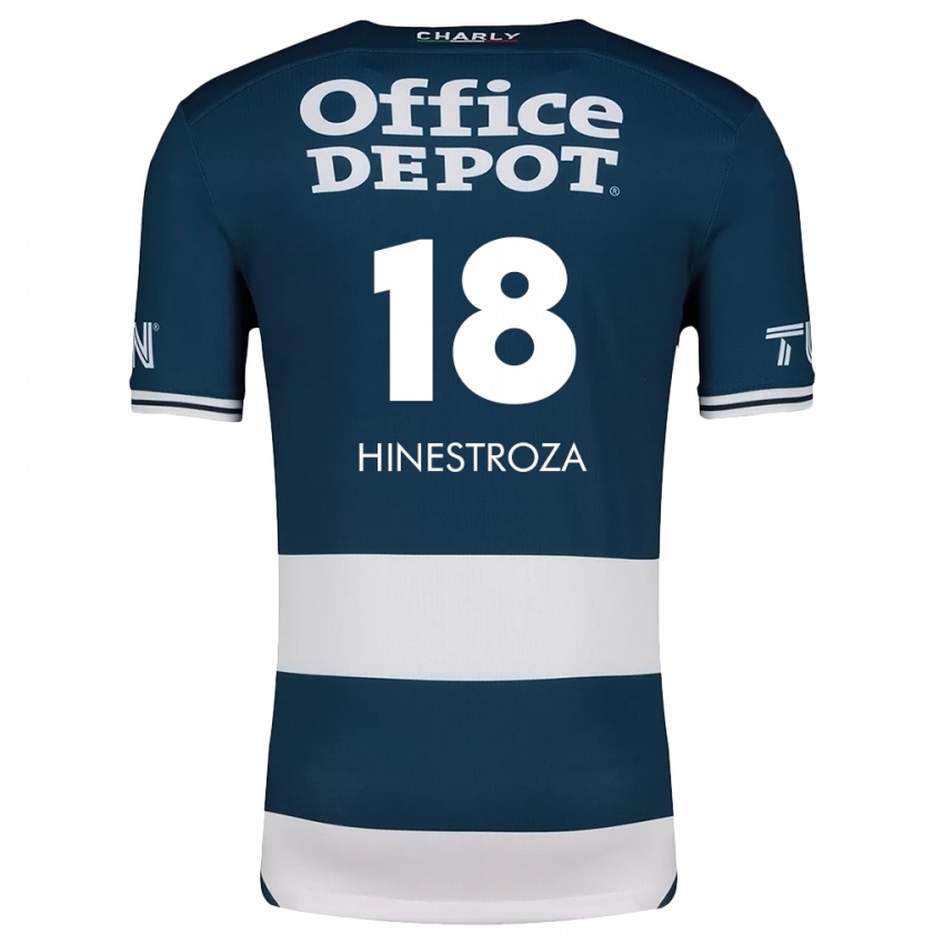 Gyermek Marino Hinestroza #18 Kék Fehér Hazai Jersey 2024/25 Mez Póló Ing