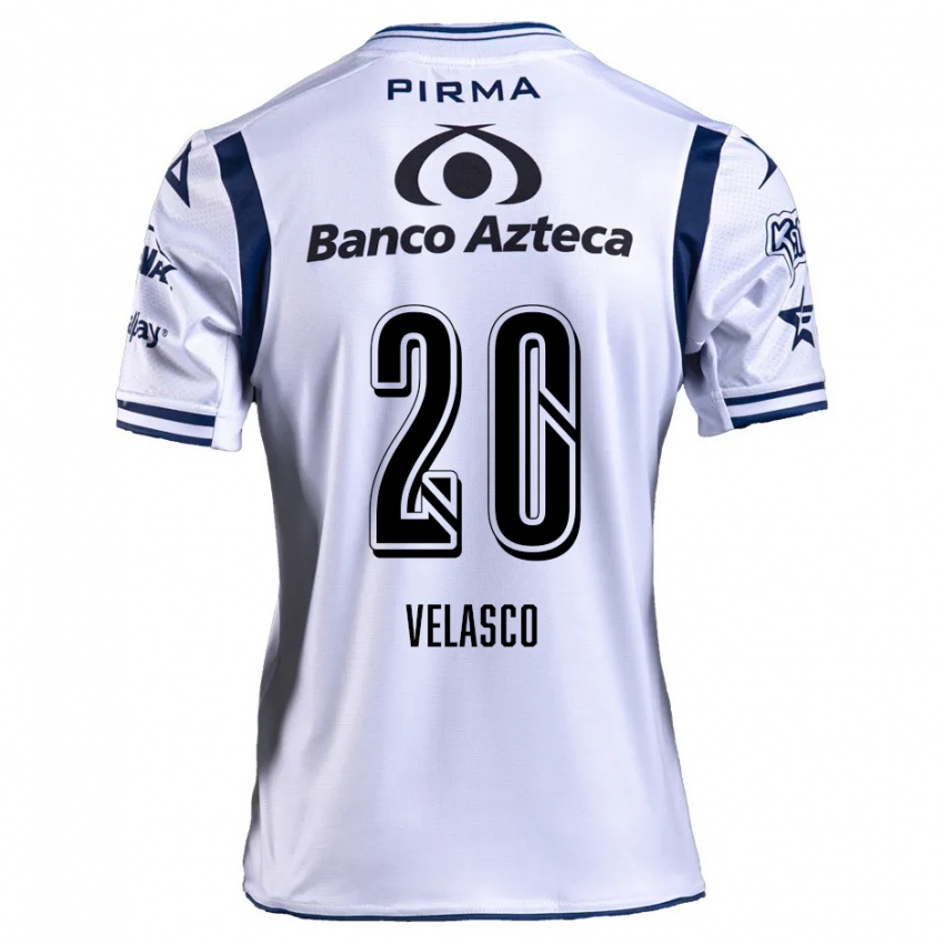 Gyermek Kevin Velasco #20 Fehér Sötétkék Hazai Jersey 2024/25 Mez Póló Ing