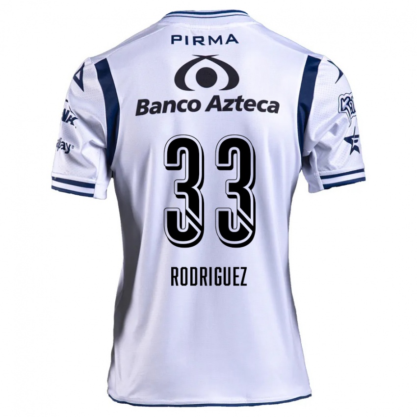 Gyermek Jorge Rodríguez #33 Fehér Sötétkék Hazai Jersey 2024/25 Mez Póló Ing