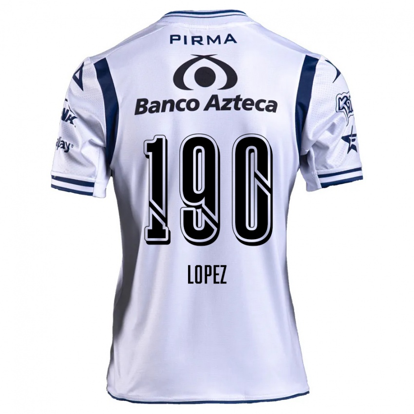 Gyermek Josué López #190 Fehér Sötétkék Hazai Jersey 2024/25 Mez Póló Ing