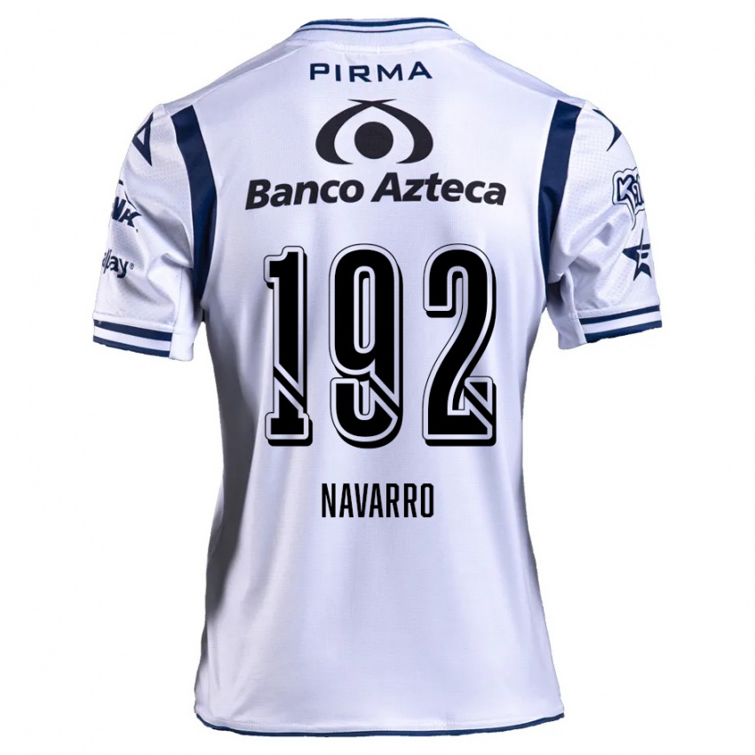 Gyermek Eduardo Navarro #192 Fehér Sötétkék Hazai Jersey 2024/25 Mez Póló Ing