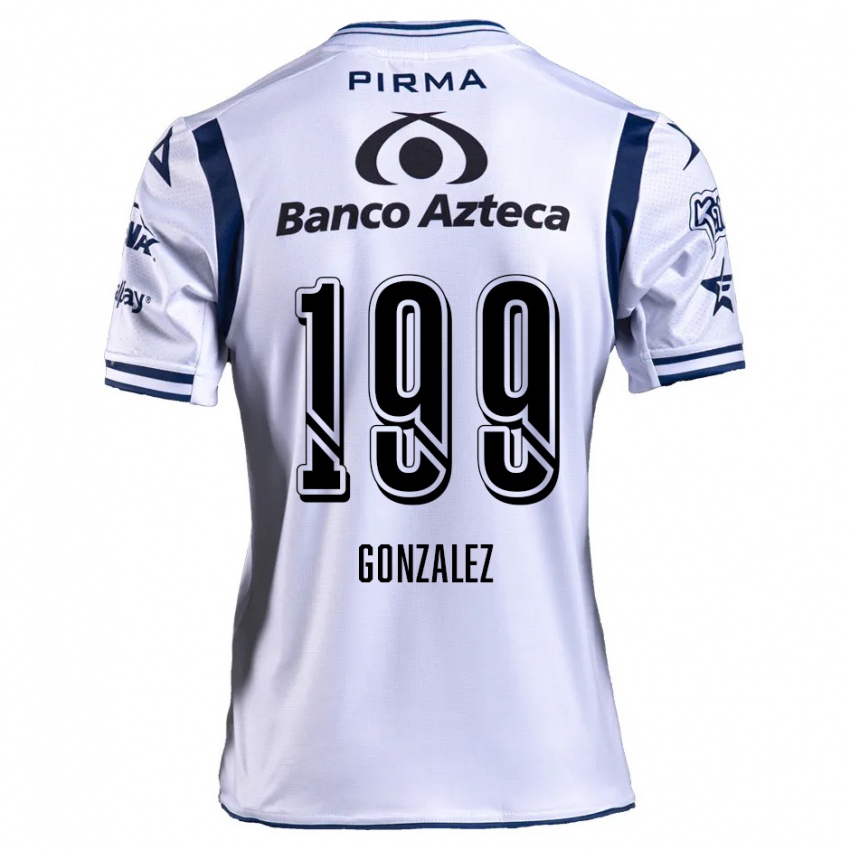 Gyermek Samuel González #199 Fehér Sötétkék Hazai Jersey 2024/25 Mez Póló Ing