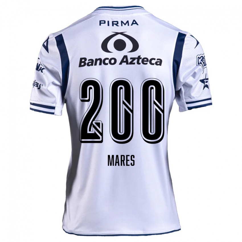 Gyermek Cristian Mares #200 Fehér Sötétkék Hazai Jersey 2024/25 Mez Póló Ing