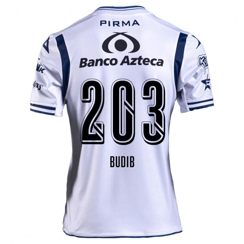 Gyermek Pedro Budib #203 Fehér Sötétkék Hazai Jersey 2024/25 Mez Póló Ing