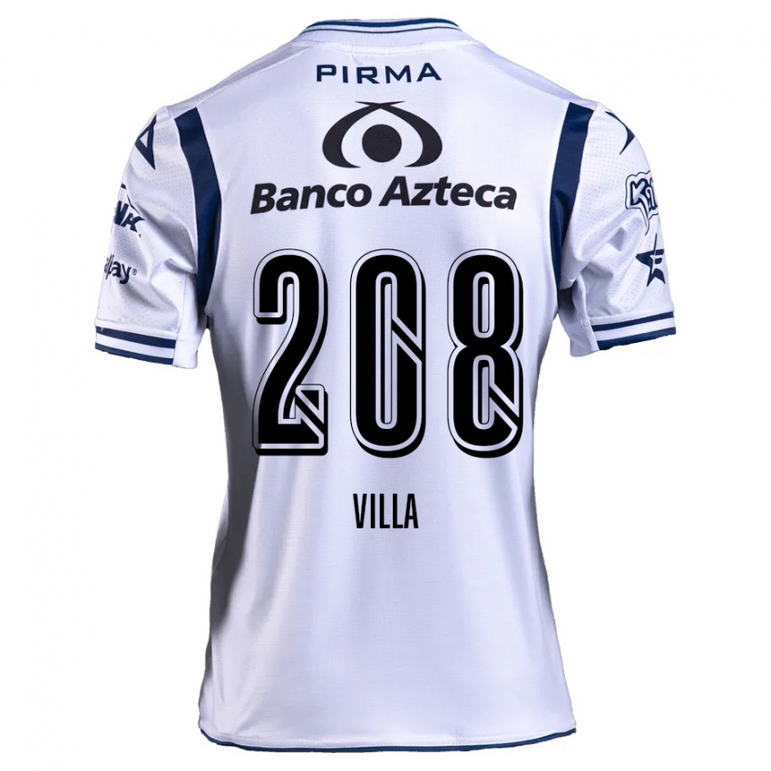 Gyermek Patrick Villa #208 Fehér Sötétkék Hazai Jersey 2024/25 Mez Póló Ing