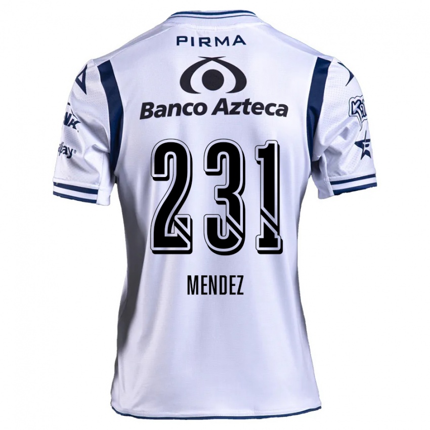 Gyermek Alejandro Méndez #231 Fehér Sötétkék Hazai Jersey 2024/25 Mez Póló Ing