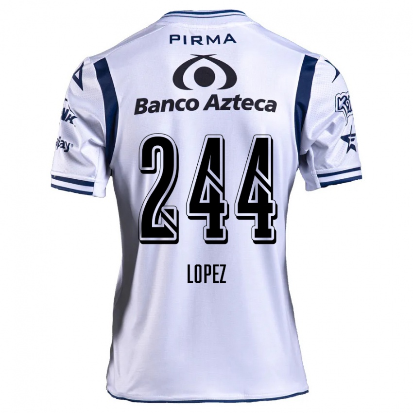 Gyermek Daniel López #244 Fehér Sötétkék Hazai Jersey 2024/25 Mez Póló Ing