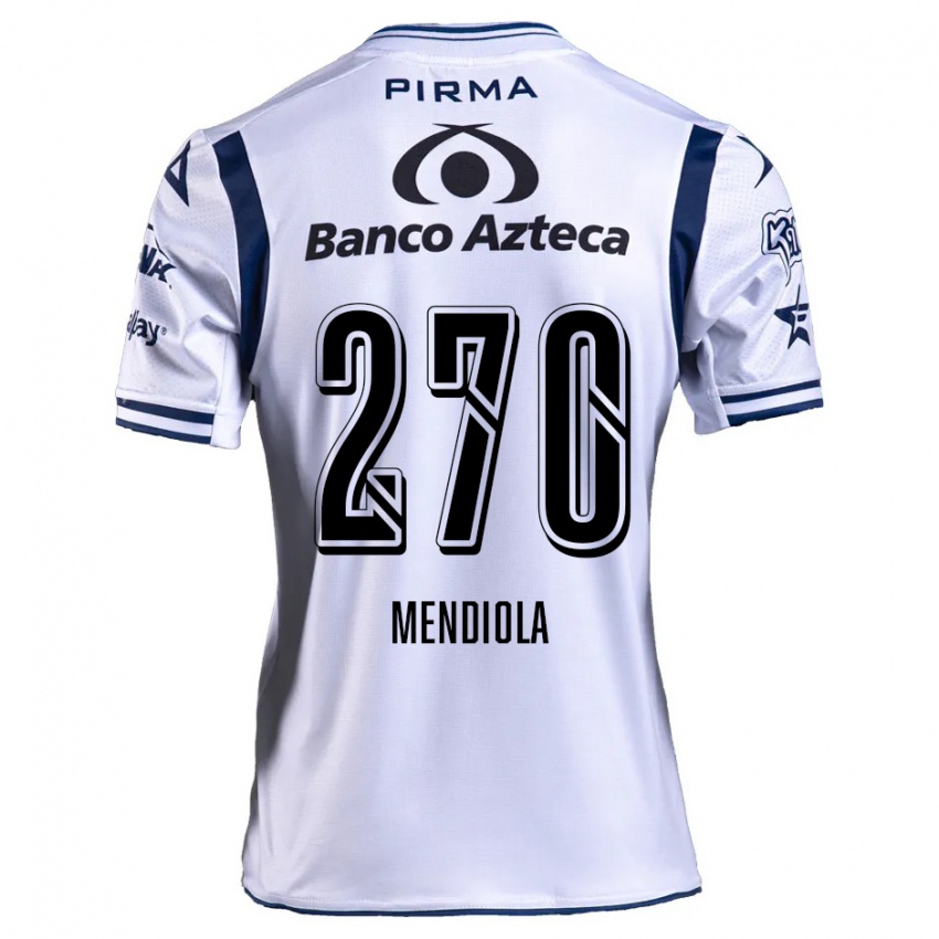 Gyermek Carlos Mendiola #270 Fehér Sötétkék Hazai Jersey 2024/25 Mez Póló Ing