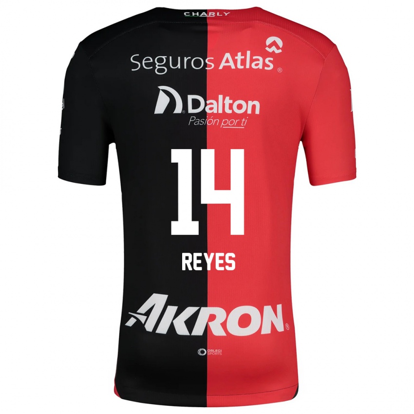 Gyermek Luis Reyes #14 Piros Fekete Hazai Jersey 2024/25 Mez Póló Ing