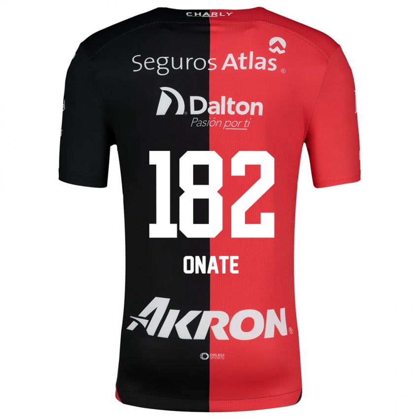 Gyermek Axel Oñate #182 Piros Fekete Hazai Jersey 2024/25 Mez Póló Ing