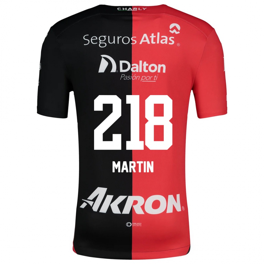 Gyermek Jorge San Martín #218 Piros Fekete Hazai Jersey 2024/25 Mez Póló Ing